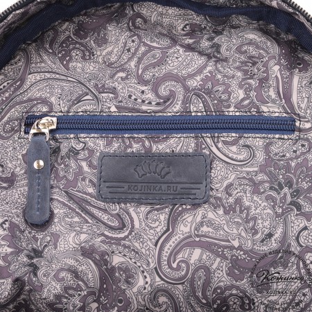 Женский кожаный рюкзак "Джессика" (синий антик)